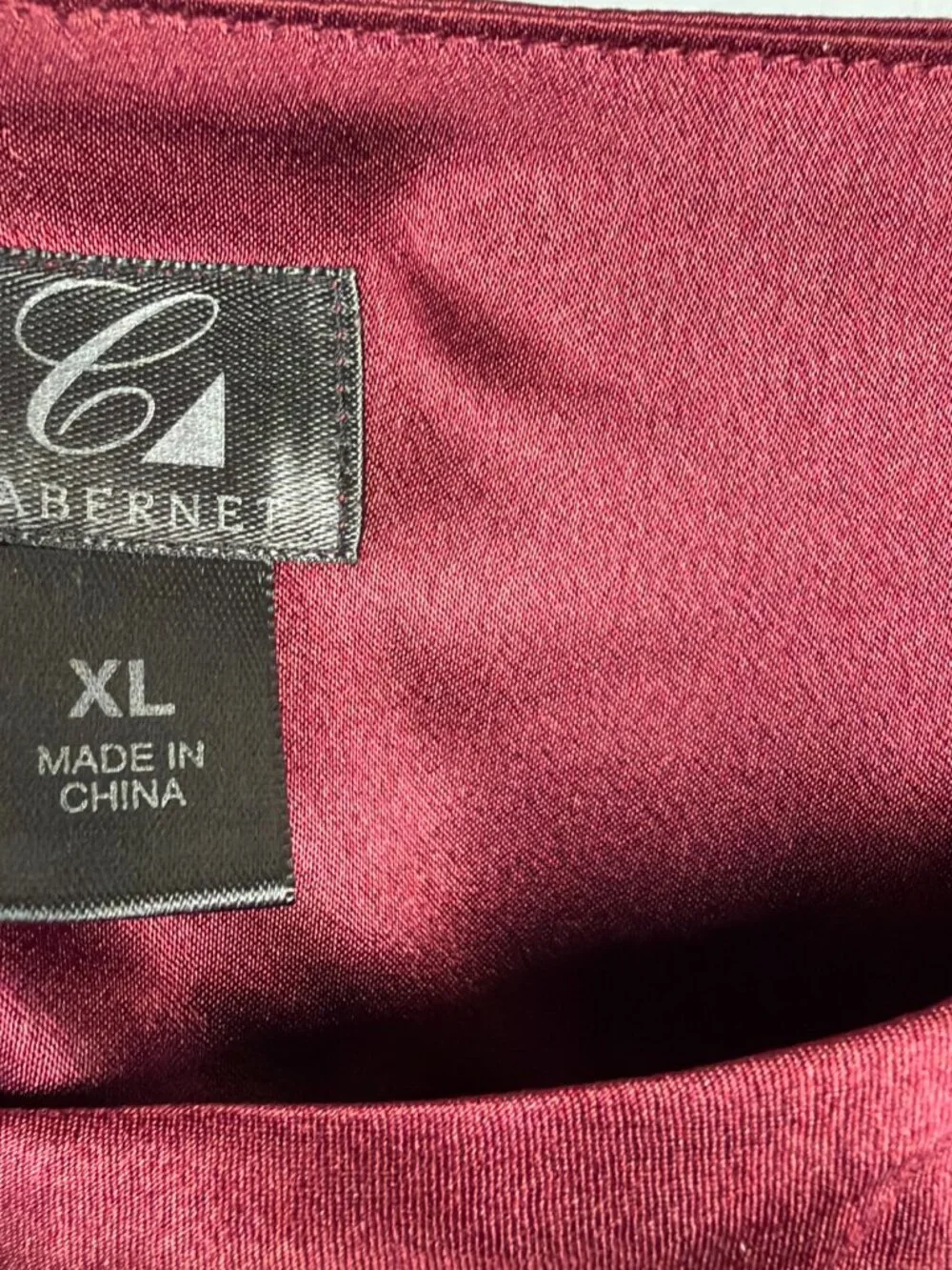 VTG Y2K Cabernet Maxi Slip Dress Womens XL Satin Silky Baby Maroon Floral Boho - Picture 4 of 9